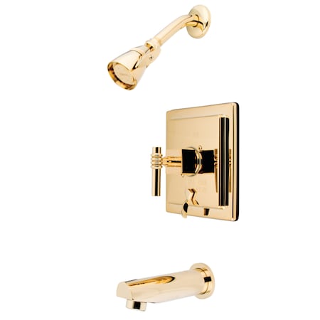 Tub and Shower Faucet, Standard, 3, Wall Mount, Polished Brass MPN:KB86520QL