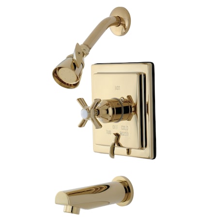 Tub and Shower Faucet, Standard, 3, Wall Mount, Polished Brass MPN:KB86520ZX