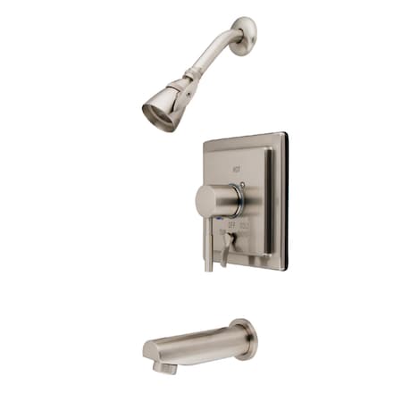 Tub and Shower Faucet, Standard, 3, Wall Mount, Brushed Nickel MPN:KB86580DL