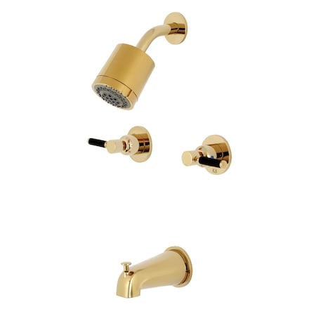 Tub and Shower Faucet, Standard, 4, Wall Mount, Polished Brass MPN:KBX8142DKL