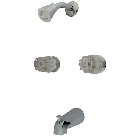 Tub and Shower Faucet, Polished Chrome, Wall Mount MPN:KF112C