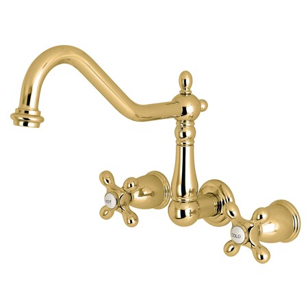 Roman Tub Faucet, Polished Brass, Wall Mount MPN:KS1022AX