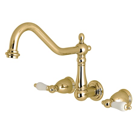 Roman Tub Faucet, Polished Brass, Wall Mount MPN:KS1022PL