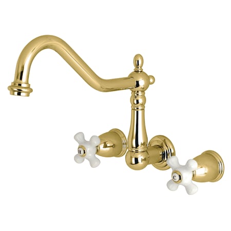 Roman Tub Faucet, Polished Brass, Wall Mount MPN:KS1022PX