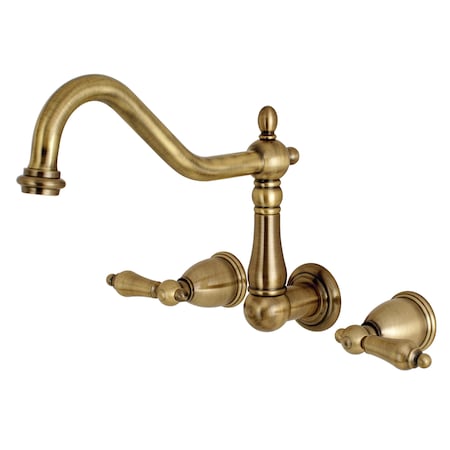 Roman Tub Faucet, Antique Brass, Wall Mount MPN:KS1023AL