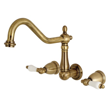 Roman Tub Faucet, Antique Brass, Wall Mount MPN:KS1023PL