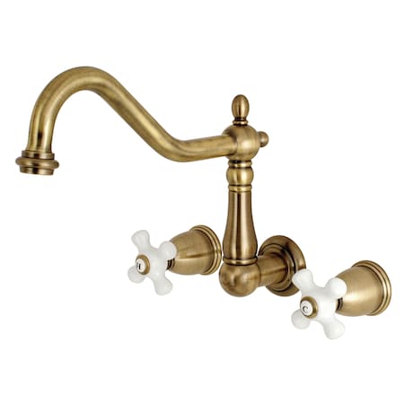 Roman Tub Faucet, Antique Brass, Wall Mount MPN:KS1023PX