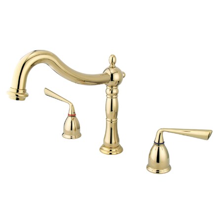 Roman Tub Faucet, Polished Brass, Deck Mount MPN:KS1342ZL