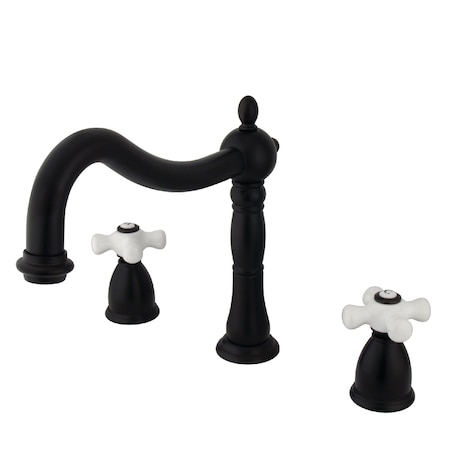 KS1345PX Roman Tub Filler with Porcelain Cross Handle MPN:KS1345PX