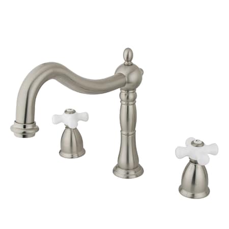 KS1348PX Roman Tub Filler with Porcelain Cross Handle MPN:KS1348PX