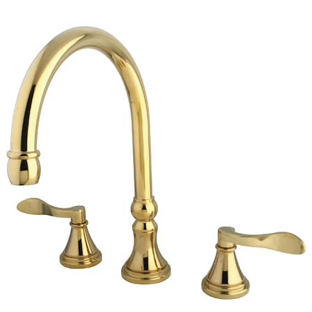 Roman Tub Faucet, Polished Brass, Deck Mount MPN:KS2342DFL