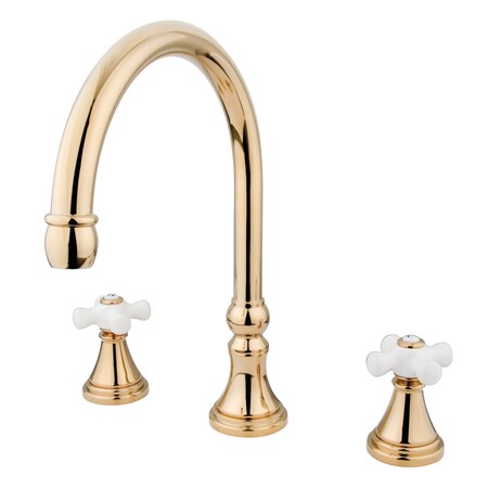 Roman Tub Faucet, Polished Brass, Deck Mount MPN:KS2342PX