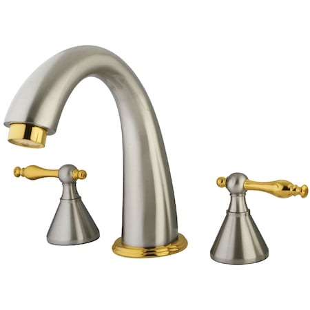 Roman Tub Faucet, Brushed Nickel/Polished Brass, Deck Mount MPN:KS2369NL