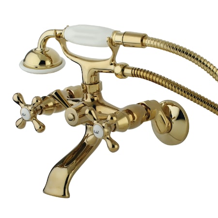 Wall-Mount Clawfoot Tub Faucet, Polished Brass, Tub Wall Mount MPN:KS265PB