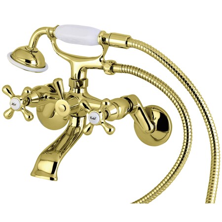 Wall-Mount Clawfoot Tub Faucet, Polished Brass, Wall Mount MPN:KS266PB