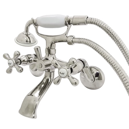 Wall-Mount Clawfoot Tub Faucet, Polished Nickel, Wall Mount MPN:KS266PN