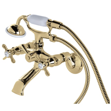 Wall-Mount Clawfoot Tub Faucet, Polished Brass, Tub Wall Mount MPN:KS285PB