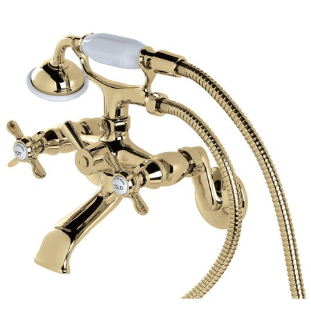 Wall-Mount Clawfoot Tub Faucet, Polished Brass, Wall Mount MPN:KS286PB