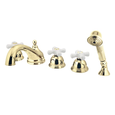 Roman Tub Faucet, Polished Brass, Deck Mount MPN:KS33525PX
