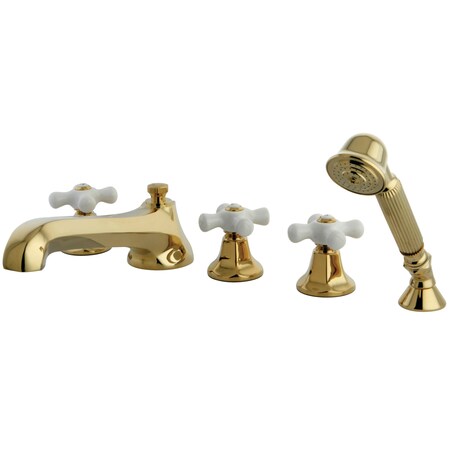 Roman Tub Faucet, Polished Brass, Deck Mount MPN:KS43025PX