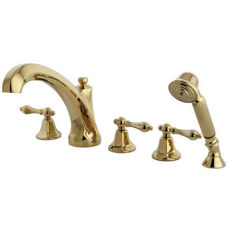 Roman Tub Faucet, Polished Brass, Deck Mount MPN:KS43225AL