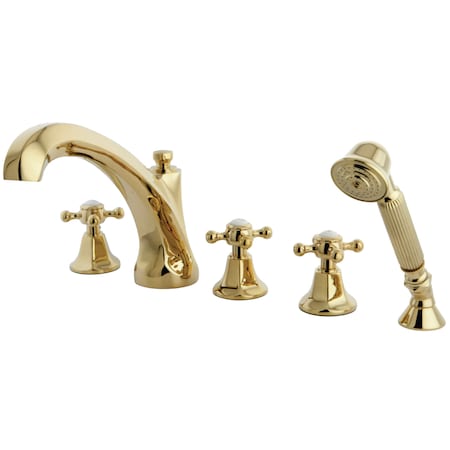 Roman Tub Faucet, Polished Brass, Deck Mount MPN:KS43225BX
