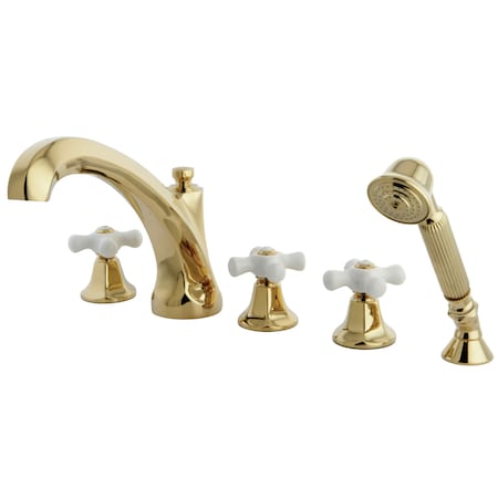 Roman Tub Faucet, Polished Brass, Deck Mount MPN:KS43225PX