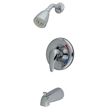 Tub and Shower Faucet, Standard, 3, Wall Mount, Polished Chrome MPN:KS651