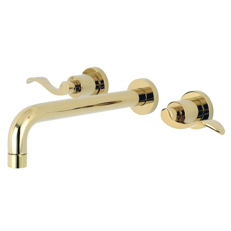 Roman Tub Faucet, Polished Brass, Wall Mount MPN:KS8022DFL