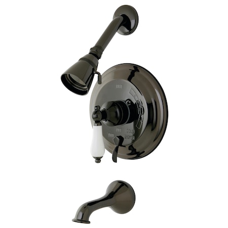 Tub and Shower Faucet, Standard, 3, Wall Mount, Black Stainless Steel MPN:NB36300PL