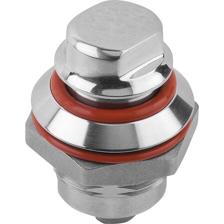 Quarter-Turn Lock D=28 Stainless Steel 1.4404, Comp:Silicon, Comp:Red, Sw=13 MPN:K1353.18