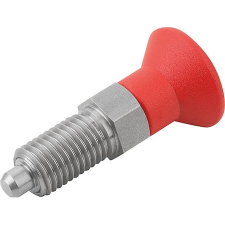 Indexing Plunger Red D1= 1-8, D=16, Style A, Non-Lockout wo Locknut, Stainless Steel Hardened MPN:K0338.01516A884