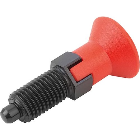 Indexing Plunger Red D1= 1/4-28, D=3, Style C, Lockout Type wo Locknut, Steel Hardened MPN:K0338.3903AJ84