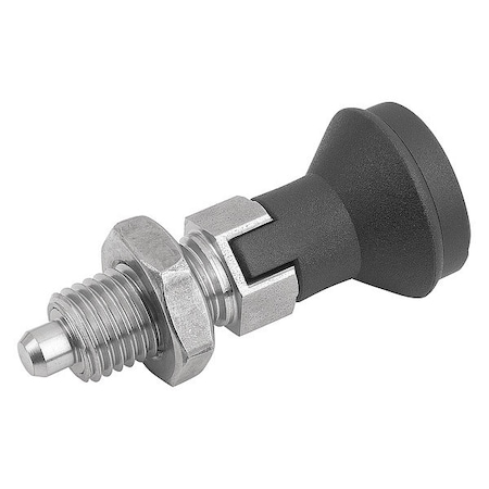 Indexing Plunger D1= M12X1, 5, D=6, Style D, Lockout Type w Locknut, Stainless Steel Hardened MPN:K0339.04206