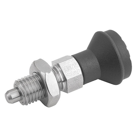 Indexing Plunger D1= M20X1, 5, D=10, Style B, Non-Lockout w Locknut, Stainless Steel Not Hardened MPN:K0339.12410