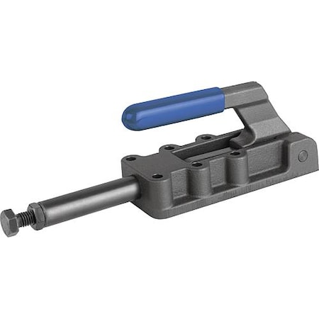 Push-Pull Clamp, Heavy Version F2=50000, Steel Phosphated, Comp: Plastic Comp: Blue, 254 MM Base MPN:K0087.5000