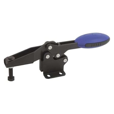 Toggle Clamp Horizontal, Foot Horiz. F1=2000, Clamping Spindle M08X45, Steel, Blue MPN:K0660.008001