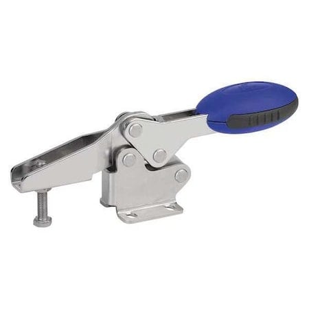 Toggle Clamp Horizontal, Foot Horiz. F1=400, Clamping Spindle M04X16, Stainless Steel, Blue MPN:K0660.104001