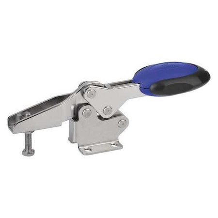 Toggle Clamp Horizontal With Safety Lock, Foot Horiz. F1=2000, Clamping Spindle M08X45, Blue MPN:K0660.108101