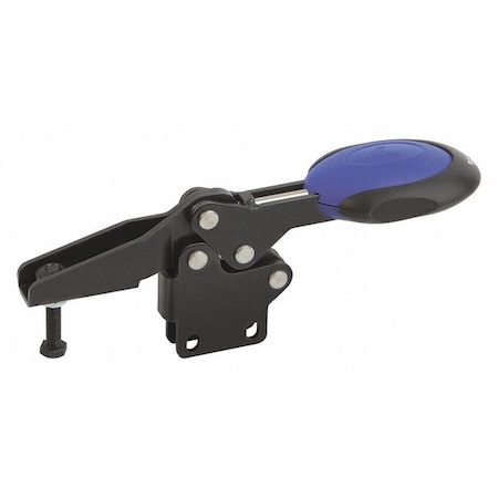 Toggle Clamp Horizontal With Safety Lock, Foot Vert. F1=2000, Clamping Spindle M08X45, Steel, Blue MPN:K0661.008101