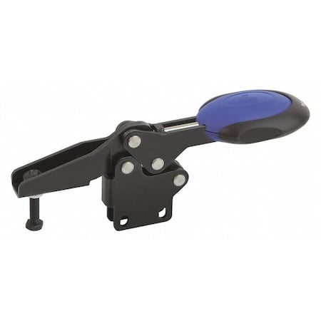 Toggle Clamp Horizontal With Safety Lock, Foot Vert. F1=2200, Clamping Spindle M10X55, Steel, Blue MPN:K0661.010101