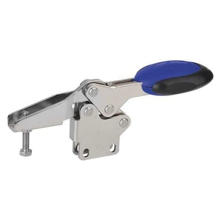 Toggle Clamp Horizontal With Safety Lock, Foot Vert. F1=1350, Spindle M06X35, Stainless Steel, Blue MPN:K0661.106101