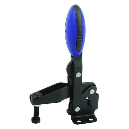 Toggle Clamp Vertical, Foot Horiz., Steel Nitrocarb and Oxidized, Blue MPN:K0662.008001