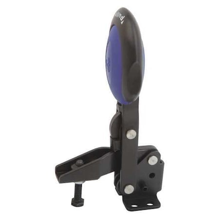 Toggle Clamp Vertical With Safety Lock, Foot Horiz., Steel Nitrocarb and Oxidized, Blue MPN:K0662.008101