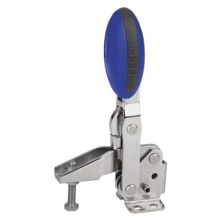 Toggle Clamp Vertical, Foot Horiz., Stainless Steel Bright, Blue MPN:K0662.105001