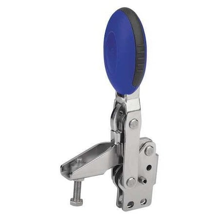 Toggle Clamp Vertical, Foot Vert. F1=1350, Clamping Spindle M06X35, Stainless Steel, Blue MPN:K0663.106001