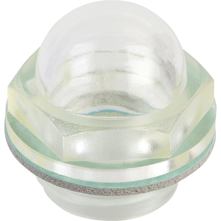 Oil Level Sight Glass Domed Without Reflector, D1=G1, D=42, Thermoplastic MPN:K0447.42100