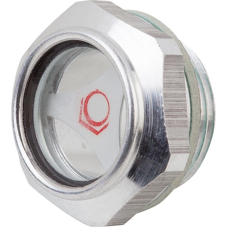 Oil Level Sight Glass With Reflector, D1=G1, D=44, 1, Aluminum MPN:K0448.42100