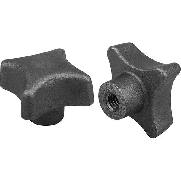 Lobed (Palm-Grip) Knob: 63.00 mm Head Dia, 4-Point, Cast Iron, Gray MPN:K0147.5A5