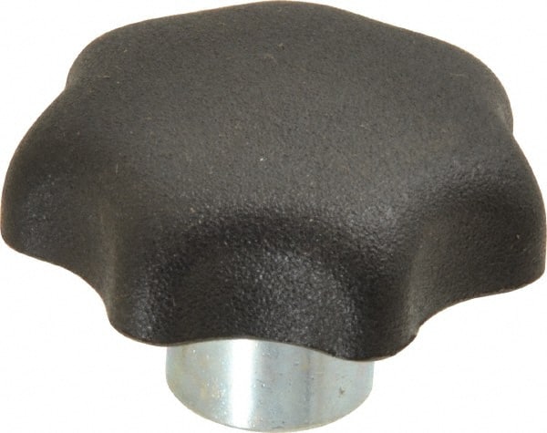 Star Lobed Knob: 32 mm Head Dia, 7 Points, Thermoplastic Elastomer, Black MPN:K0153.206